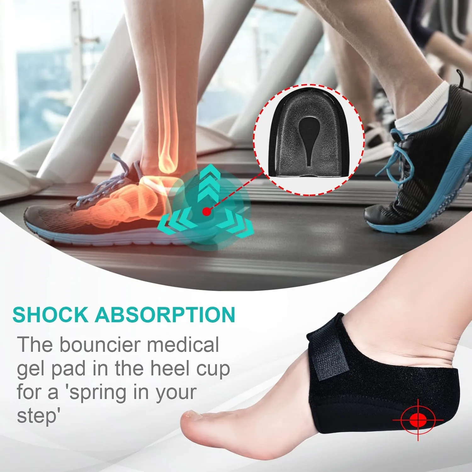Heel Protectors(4Pcs), Heel Cups for Heel Pain, Heel Cushion for Plantar Fasciitis, Heel Pads Great for Heel Pain Relief, Achilles Tendinitis, Bone Spur, for Men & Women (Black, Small Size)