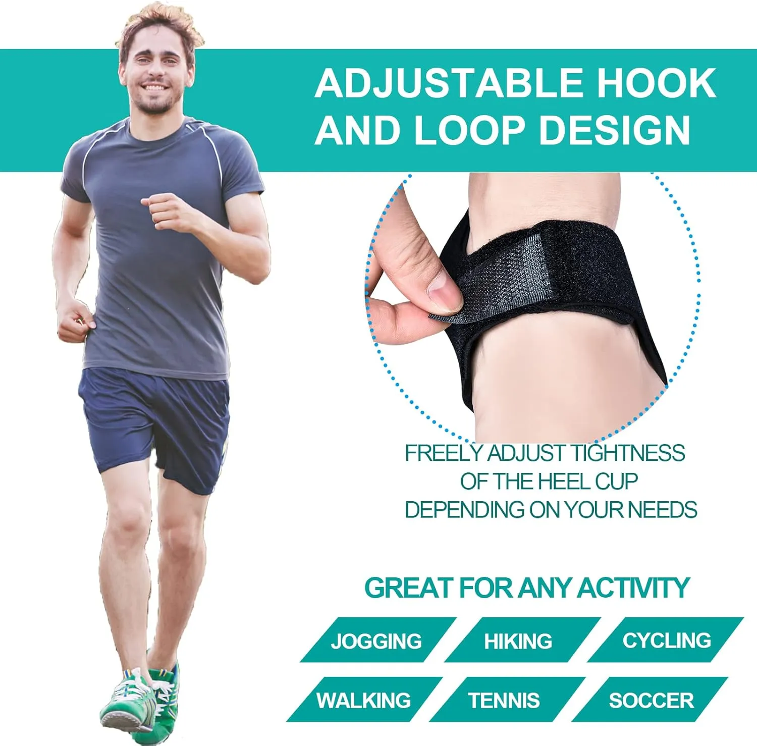 Heel Protectors(4Pcs), Heel Cups for Heel Pain, Heel Cushion for Plantar Fasciitis, Heel Pads Great for Heel Pain Relief, Achilles Tendinitis, Bone Spur, for Men & Women (Black, Small Size)