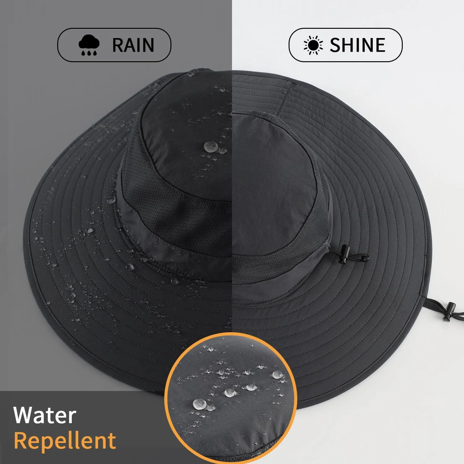 Home Prefer UPF50  Mens Sun Hat Wide Brim Fishing Hat Foldable Large Brim UV Protection Sun Hat for Men Women Beach Gardening
