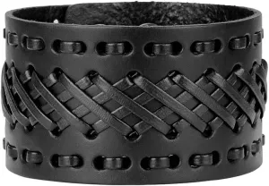 Jeilwiy Punk Leather Wristbands for Men Bracelets Handmade Wide Cuff Bangle Braided Jewelry Black Brown Adjustable - Punk Father's Gifts