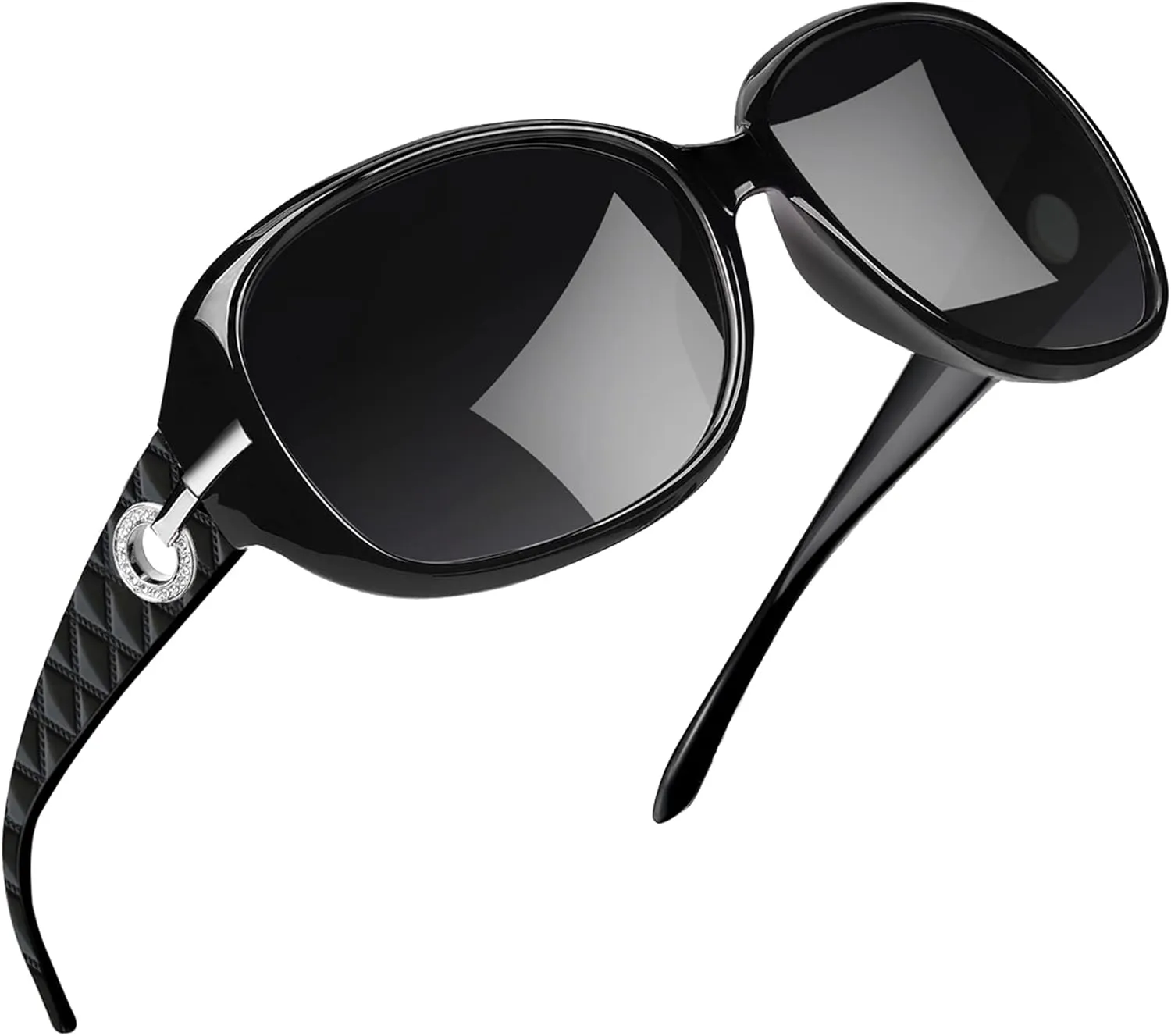 Joopin Big Womens Sunglasses Polarized Trendy Sun Glasses Large Rectangle UV Protection Rhinestone Sunnies