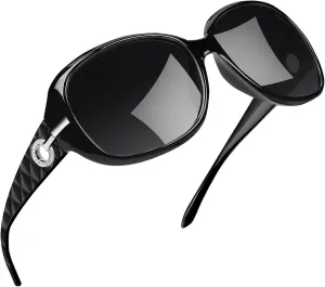 Joopin Big Womens Sunglasses Polarized Trendy Sun Glasses Large Rectangle UV Protection Rhinestone Sunnies