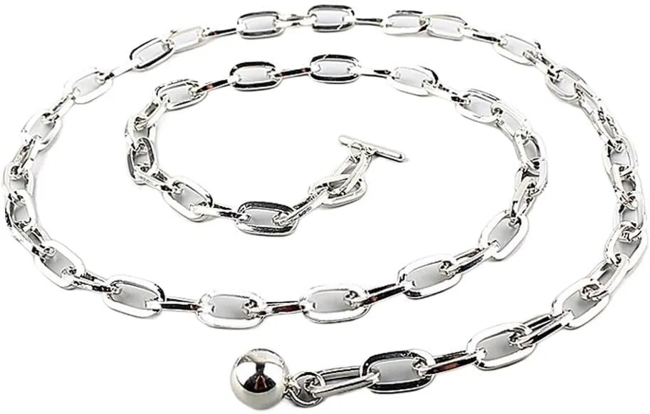 JSEIAJB Women's Round Waist Chain Versatile Decorative Dress With Thin Waistband For Women