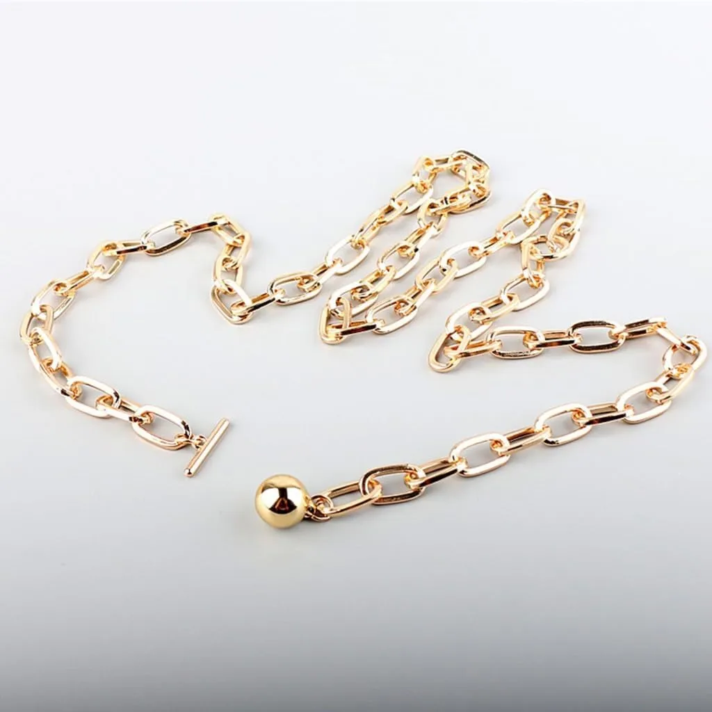 JSEIAJB Women's Round Waist Chain Versatile Decorative Dress With Thin Waistband For Women