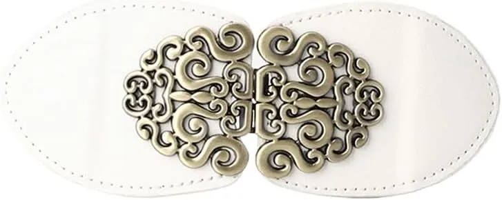 JSEIAJB Women's Versatile Belt With Retro Carved Buckle Wide Waist Closure Women's Accessories Decorative Belt