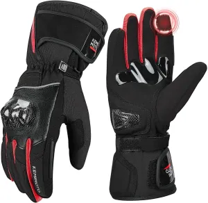 KEMIMOTO Motorcycle Gloves for Men Women Rainproof Riding Gloves with Touchscreen Waterproof Warm Anti-Slip Motorcycle Gloves for ATV Snowmobile Skiing Riding