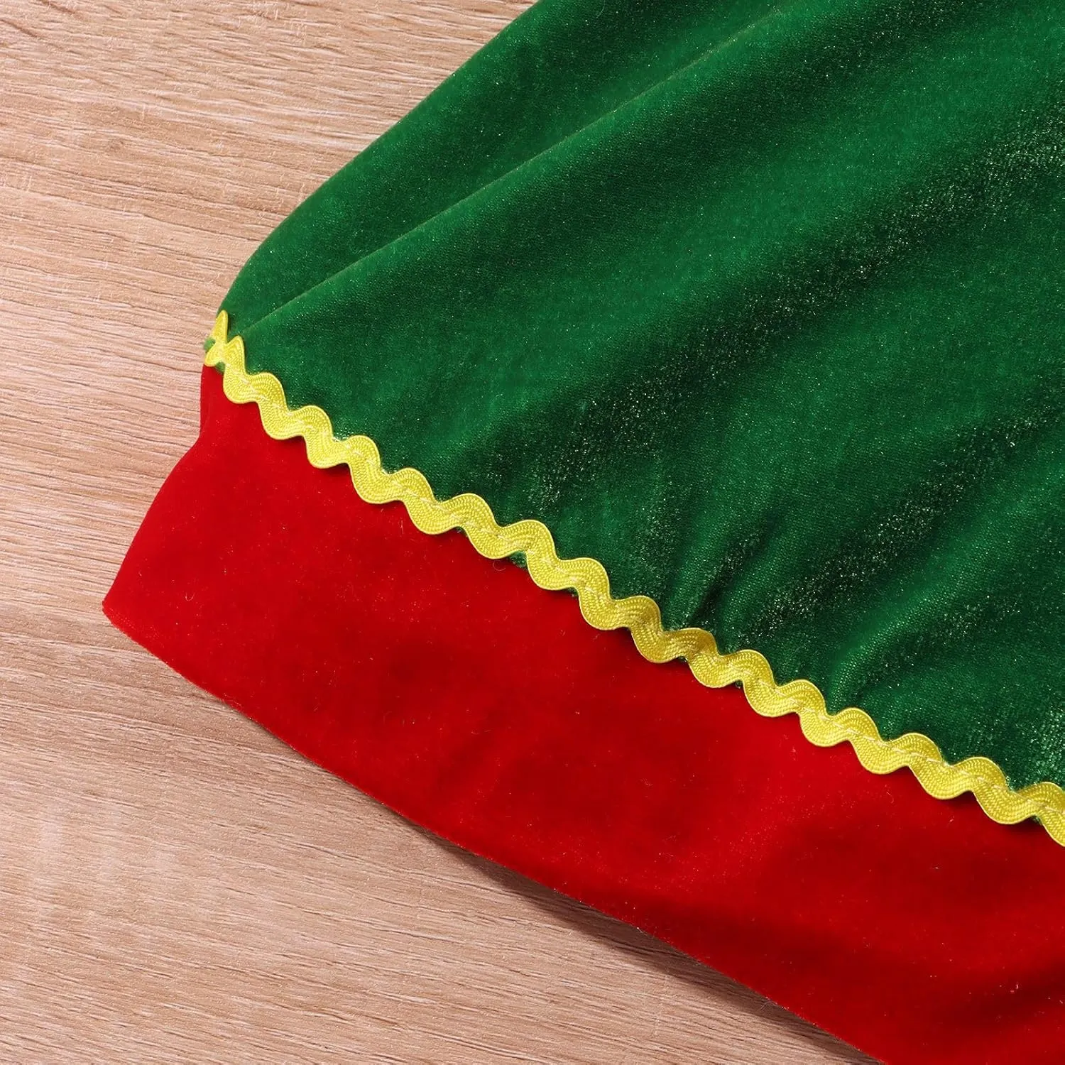 Kids Toddler Baby Girls Christmas Elf Costume Santa Clothes Velvet Princess Dress Hat Socks Holiday Dress Up Costume