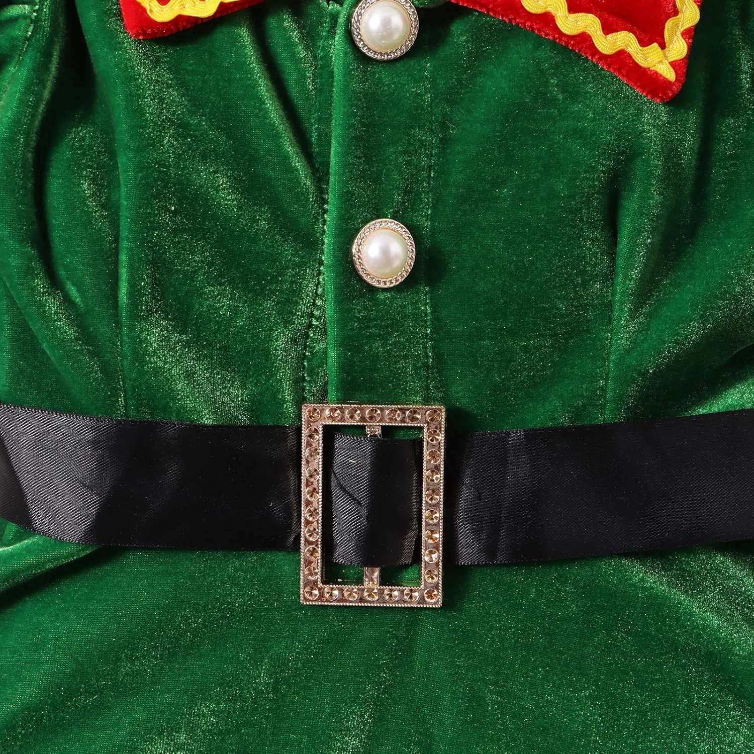 Kids Toddler Baby Girls Christmas Elf Costume Santa Clothes Velvet Princess Dress Hat Socks Holiday Dress Up Costume