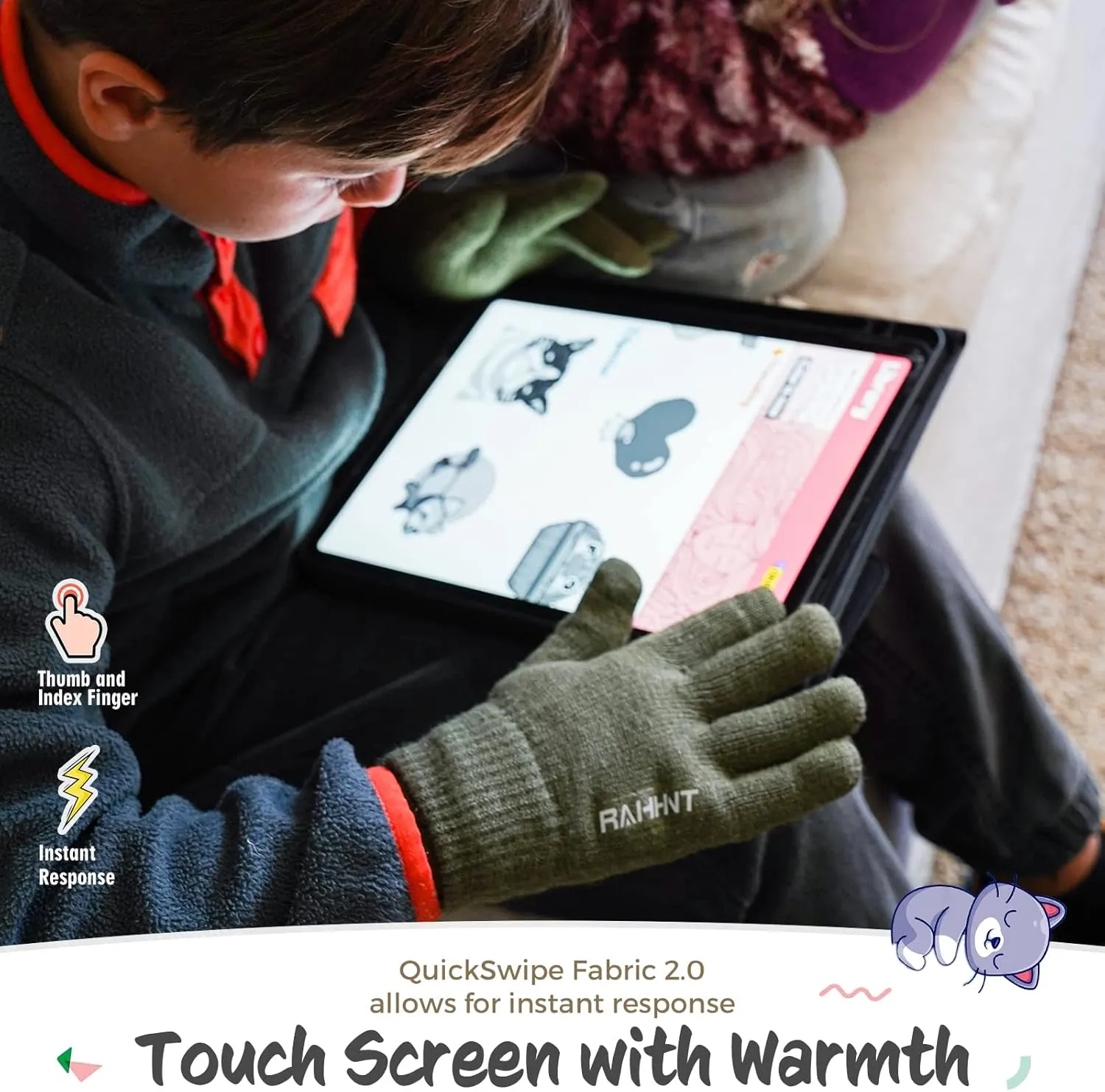 Kids Winter Gloves for Boys Girls Children Toddler Thermal Wool Knit Gloves with Insulated Fleece Lining Keep Hand Warm Gift