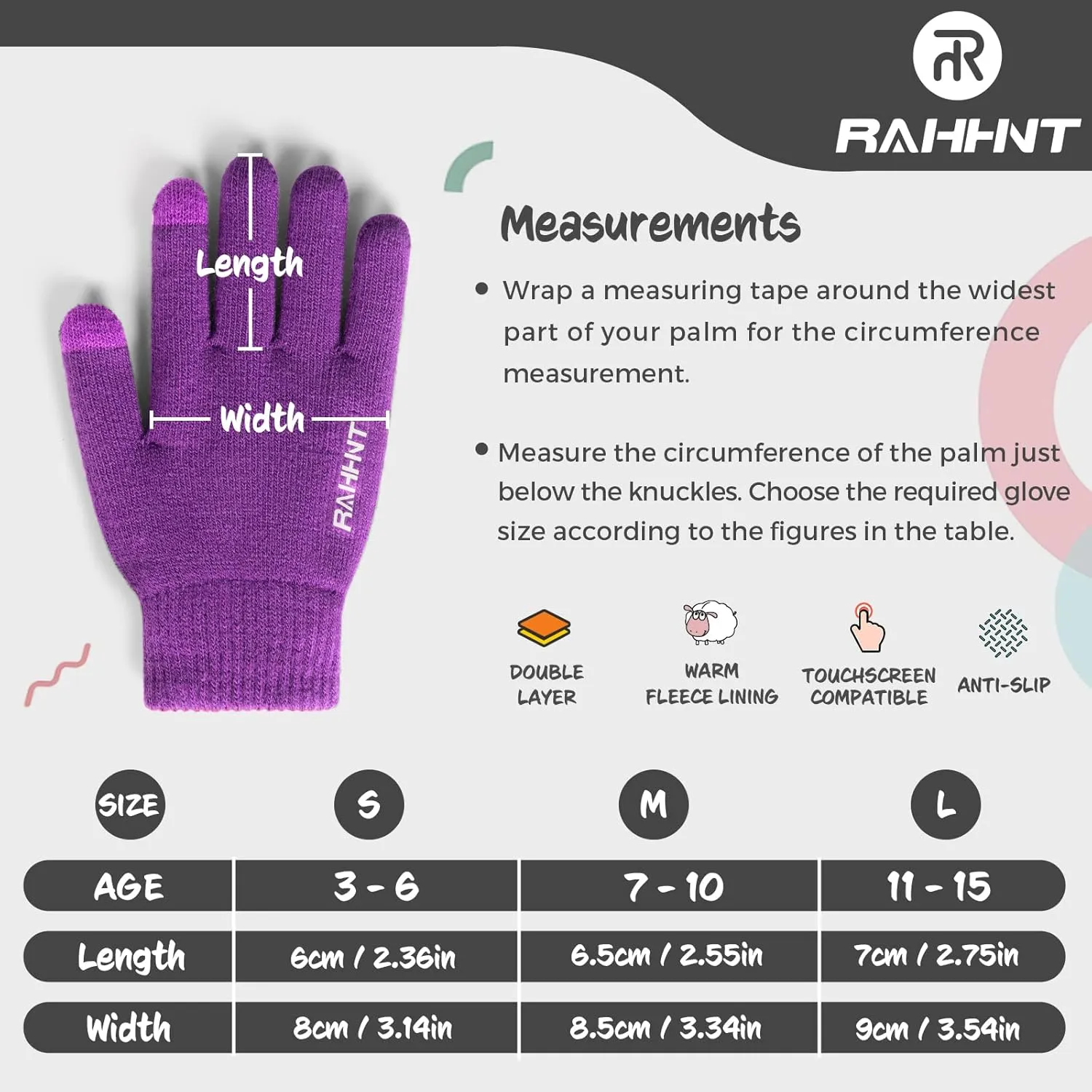 Kids Winter Gloves for Boys Girls Children Toddler Thermal Wool Knit Gloves with Insulated Fleece Lining Keep Hand Warm Gift