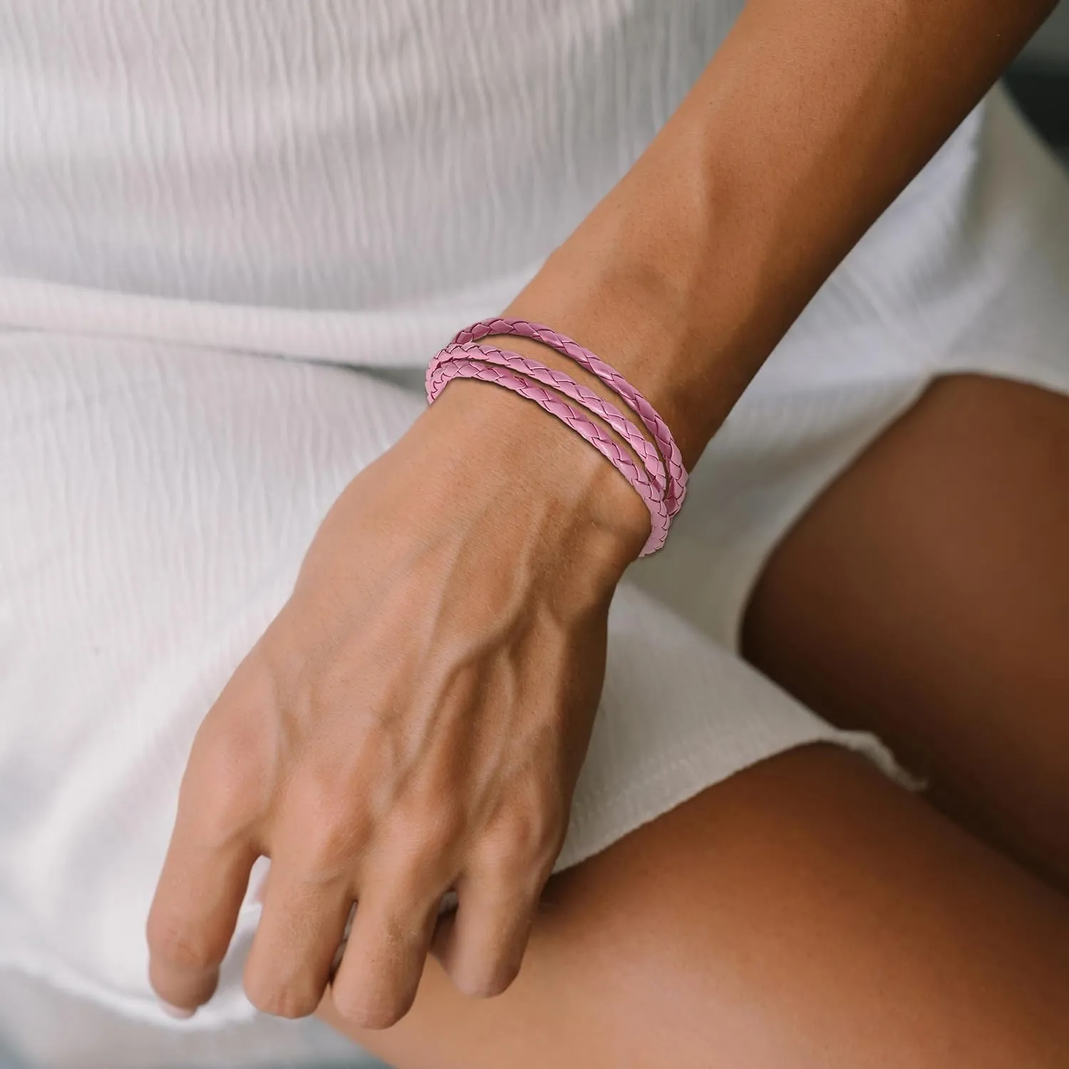 Long tiantian Leather Bracelets for Women Wrap Cuff Stackable Bracelets Boho Strand Braided Bracelet Western Jewelry for Women Birthday Gifts for Women