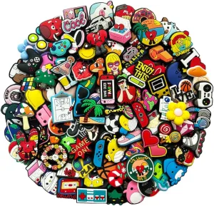 Lot of 30 50 100pcs Random Different Shoe Charms Men Women Shoes Decoration for Kids Boys Girls Birthday Gifts