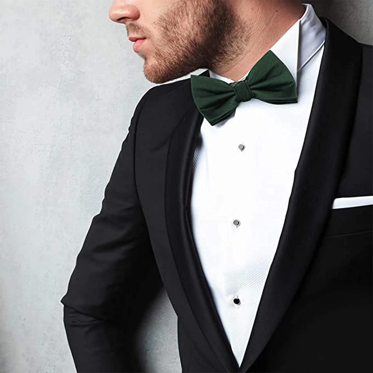 LUTHER PIKE SEATTLE Bow Ties For Men - Mens Woven Pre Tied Bowties, Bowtie Tuxedo Solid Color Formal Bow Tie for Costume