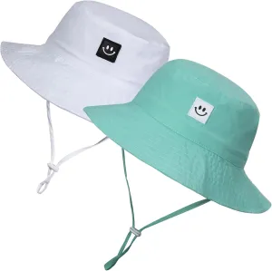 MaxNova Baby Sun Hat Smile Face UPF 50  Toddler Bucket Hat for Boys Girls 0-7 Years