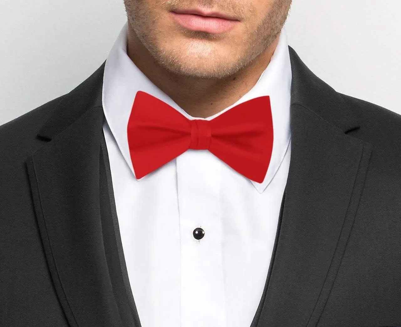 Men's Pre-Tied Satin Formal Tuxedo Bowtie Adjustable Length Satin Bow Tie