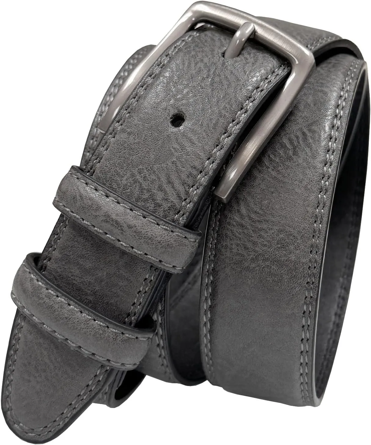 Men's Vegan Faux Leather Belt Classic Work Business Dress Belt 1-3/8"(35mm) wide