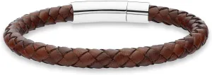 Miabella Genuine Italian Braided Leather Bracelet for Men, Stainless Steel Clasp, Made in Italy