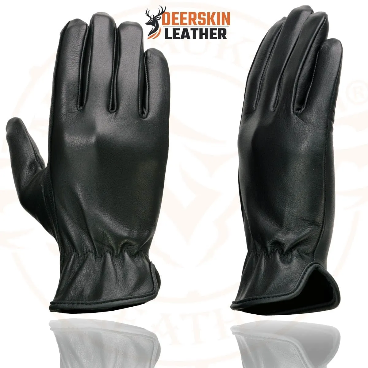 Milwaukee Leather SH886 Women's USA Deerskin Black Leather Unlined Lightweight Motorcycle Rider Gloves