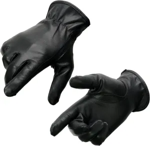 Milwaukee Leather SH886 Women's USA Deerskin Black Leather Unlined Lightweight Motorcycle Rider Gloves