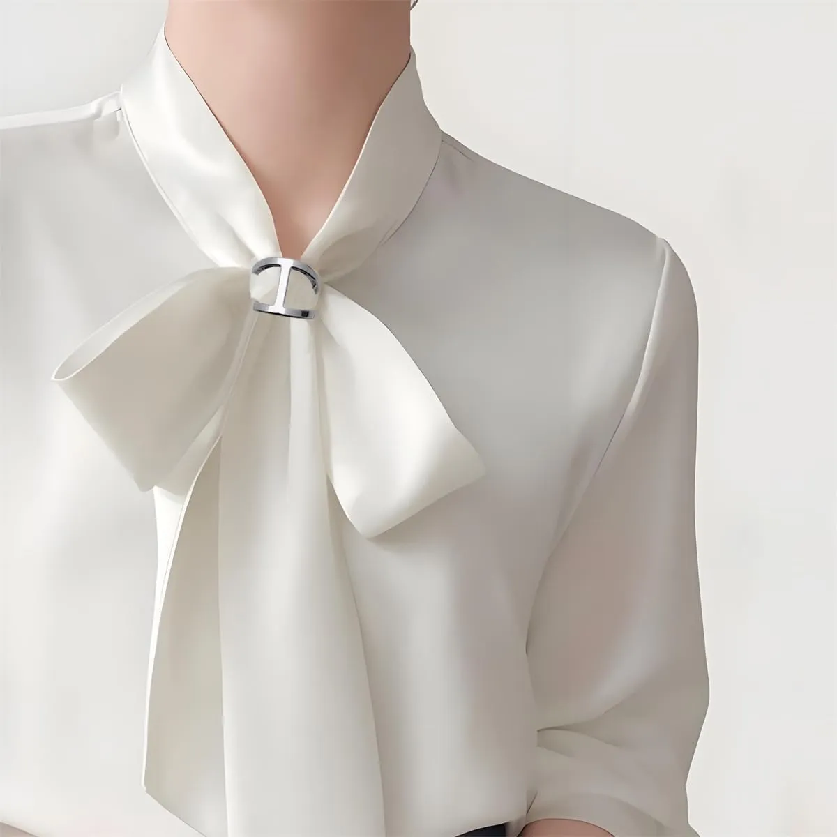 Minimalist Bar Silk Scarf Rings Clips for Women Gold Plated Geometric 2 Layered Ties Clip Clasp Fashion T-Shirt Slide Waist Buckle for Clothing Dress Accessories