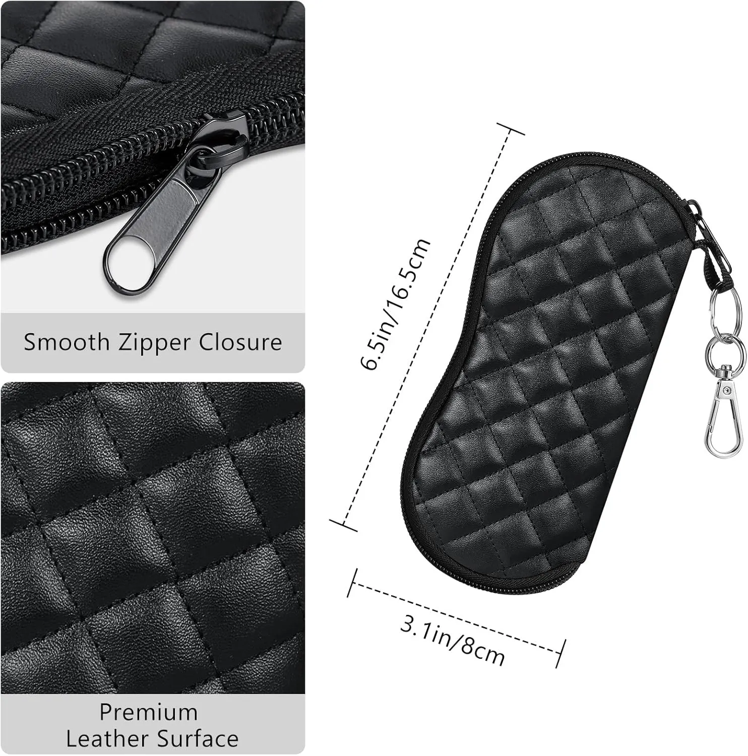 MoKo Sunglasses Soft Case Ultra Light Neoprene Zipper Eyeglass Case for Men Women