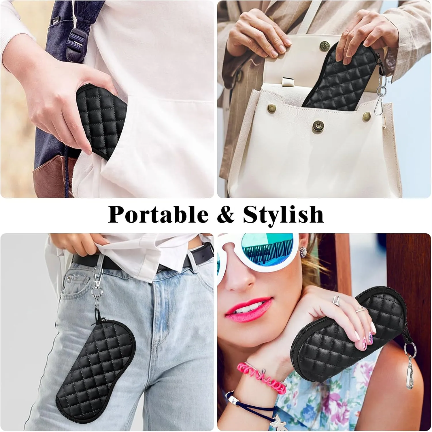MoKo Sunglasses Soft Case Ultra Light Neoprene Zipper Eyeglass Case for Men Women