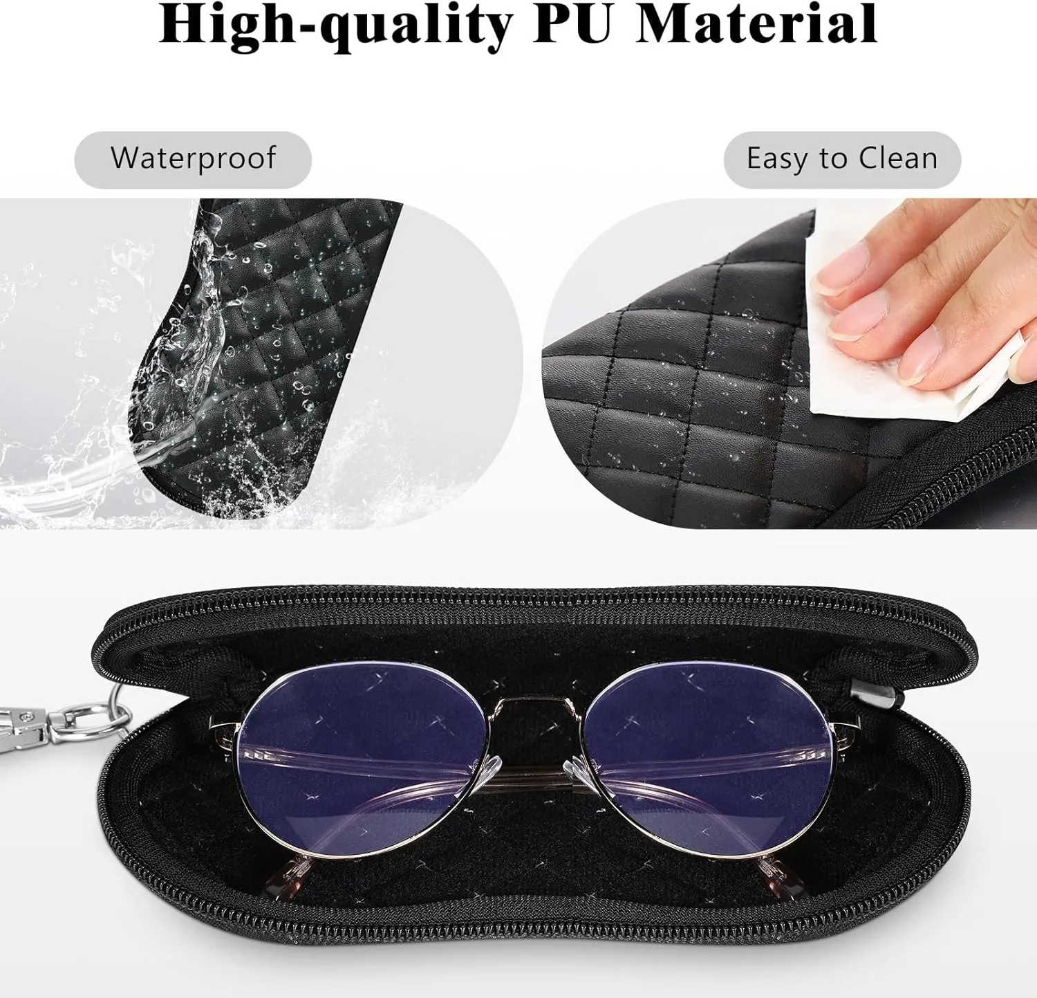 MoKo Sunglasses Soft Case Ultra Light Neoprene Zipper Eyeglass Case for Men Women