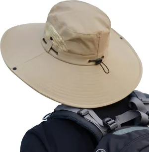 Muryobao Mens Sun Hats UPF 50  Waterproof Mesh Wide Brim Bucket Fishing Hat