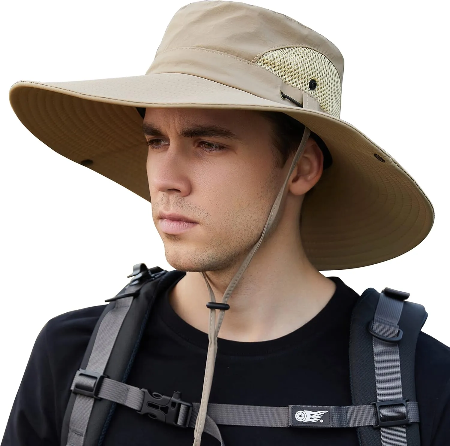 Muryobao Mens Sun Hats UPF 50  Waterproof Mesh Wide Brim Bucket Fishing Hat