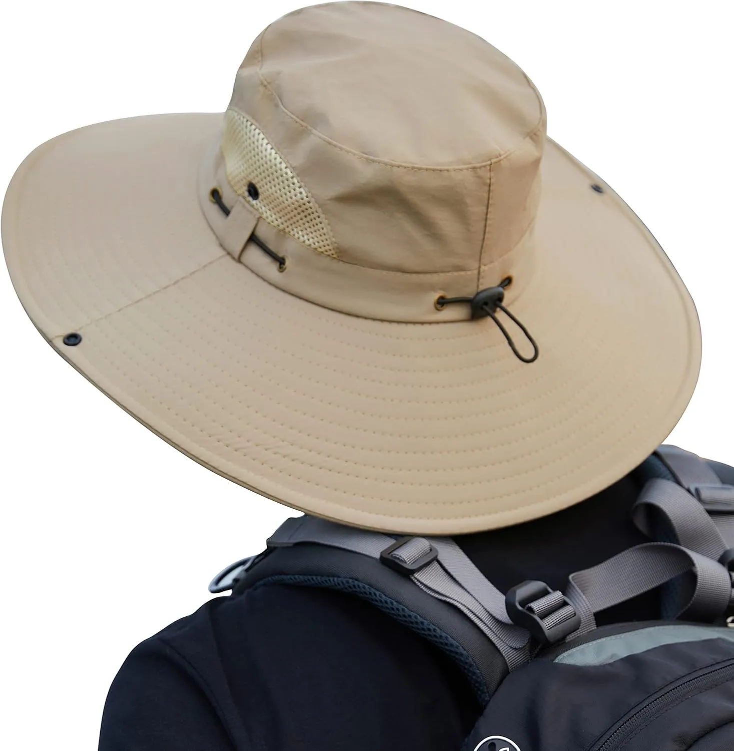Muryobao Mens Sun Hats UPF 50  Waterproof Mesh Wide Brim Bucket Fishing Hat