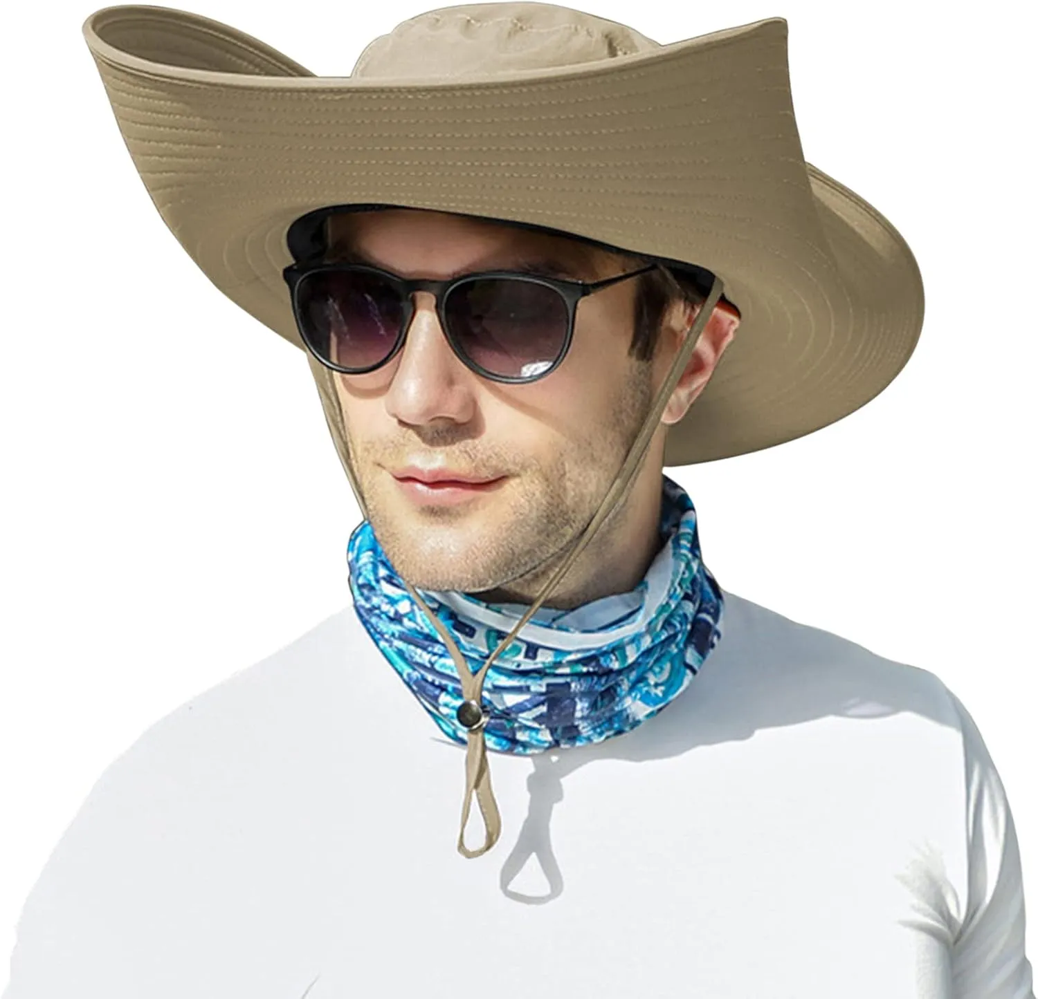 Muryobao Mens Sun Hats UPF 50  Waterproof Mesh Wide Brim Bucket Fishing Hat