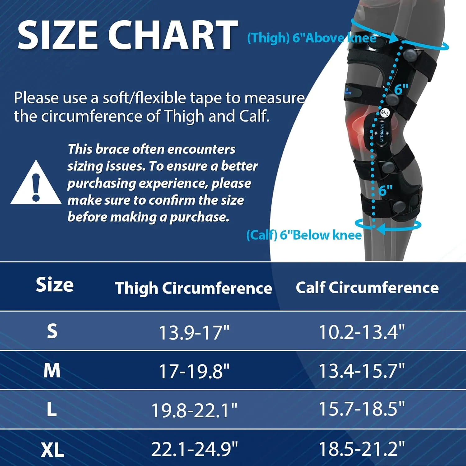 Nvorliy Orthopedic Knee Brace, Hinged ROM Knee Orthosis for ACL/MCL/PCL/Ligament Injuries, Arthritis(OA), Meniscus, Osteoarthritis - Fit Men & Women (Right, Large)