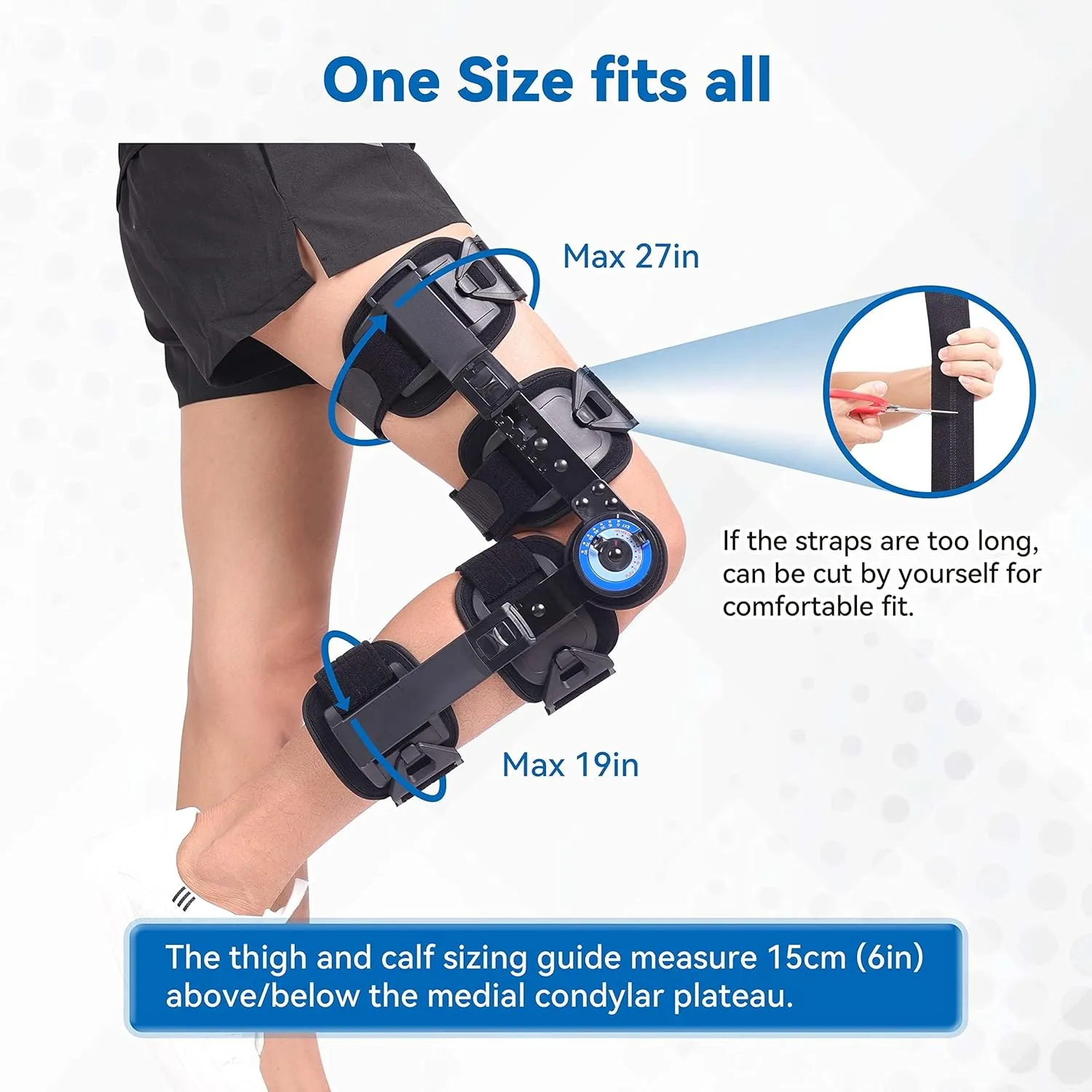 Orthomen Post Op Knee Brace, Hinged ROM Knee Brace for Recovery Stabilization, ACL, MCL and PCL Injury, Adjustable Medical Orthopedic Support Stabilize for Men and Women