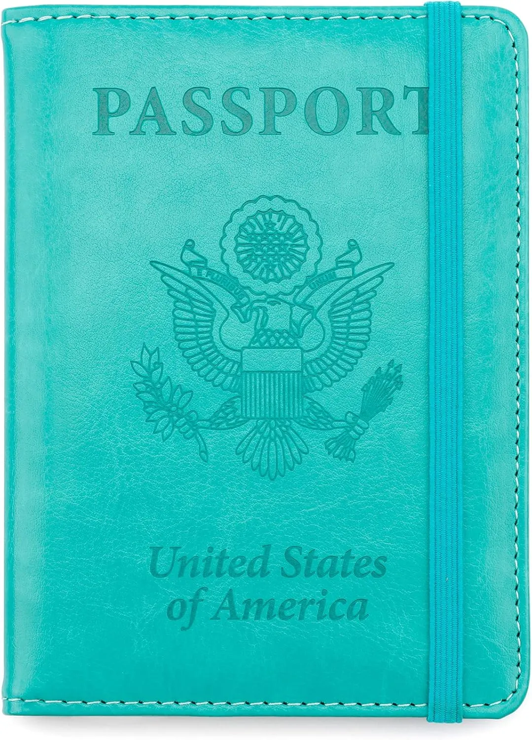 Passport Holder for Travel,Leather Passport Holder RFID Blocking Passport Cover Wallet Passport Case with Pen Holder Passport Holders for Travel Women Men Family Travels Must Haves Essential,Turquoise