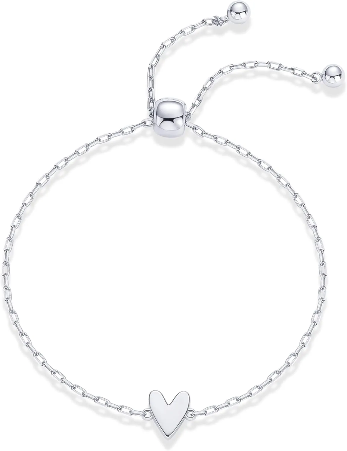 PAVOI 14K Gold Plated Matching Heart Charms Solitaire Bracelet Set for Women | Adjustable Love Friendship Two Bracelet Pack