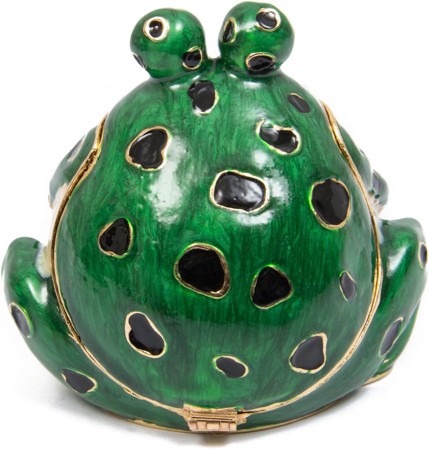 QIFU Hand Painted Enameled Frog Style Decorative Hinged Jewelry Trinket Box Unique Gift for Family