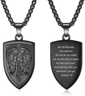 Rnivida Archangel St. Michael Medal Pendant Necklace, Stainless Steel Christian Jewelry for Men Women