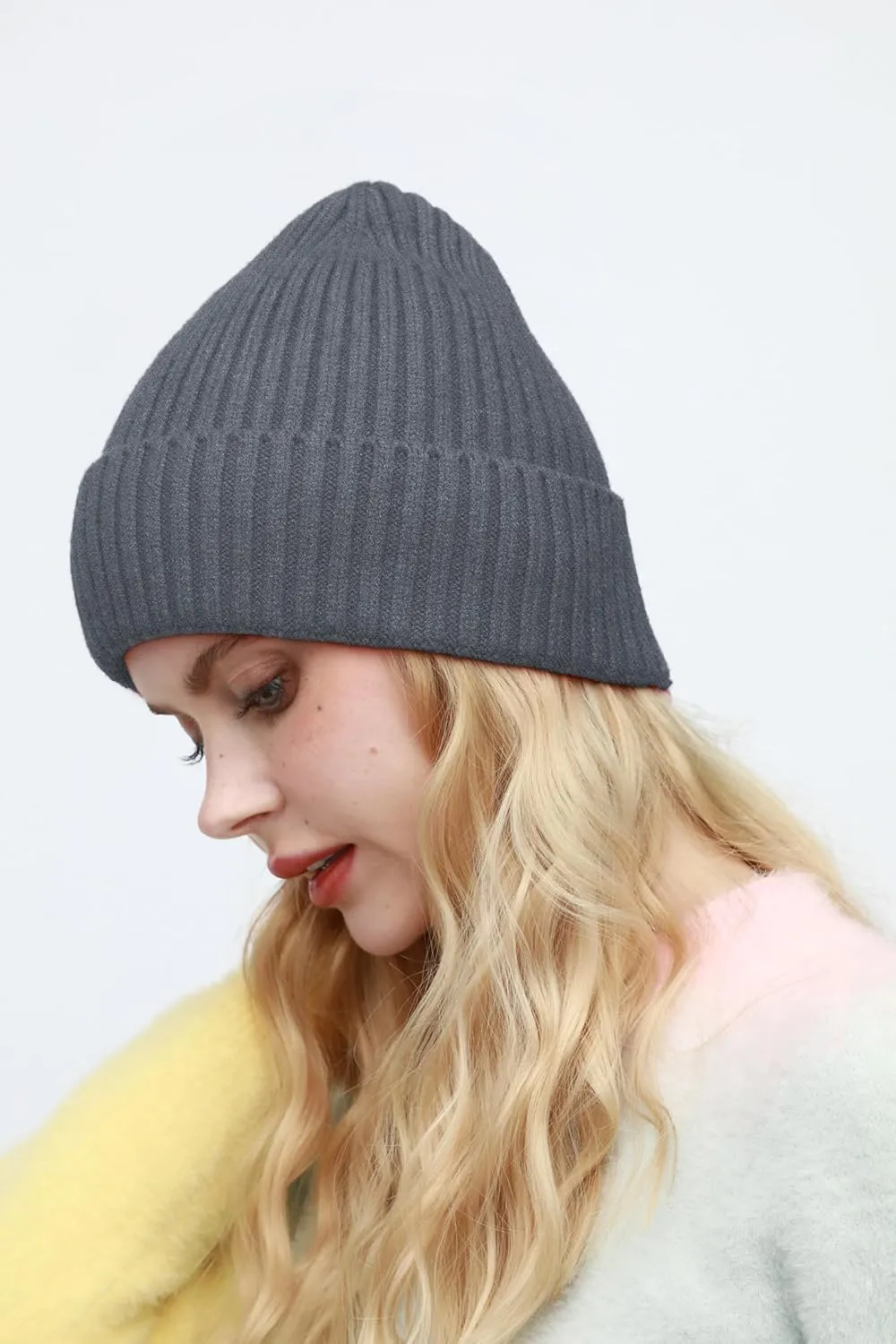 Satin Lined Beanie for Women Men, Womens Silk Lined Beanies, Wool Knit Cuffed Warm Winter Hats Skull Cap