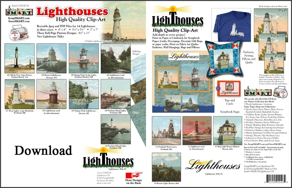 ScrapSMART - Lighthouses - Vintage Software Collection for Mac [Download]