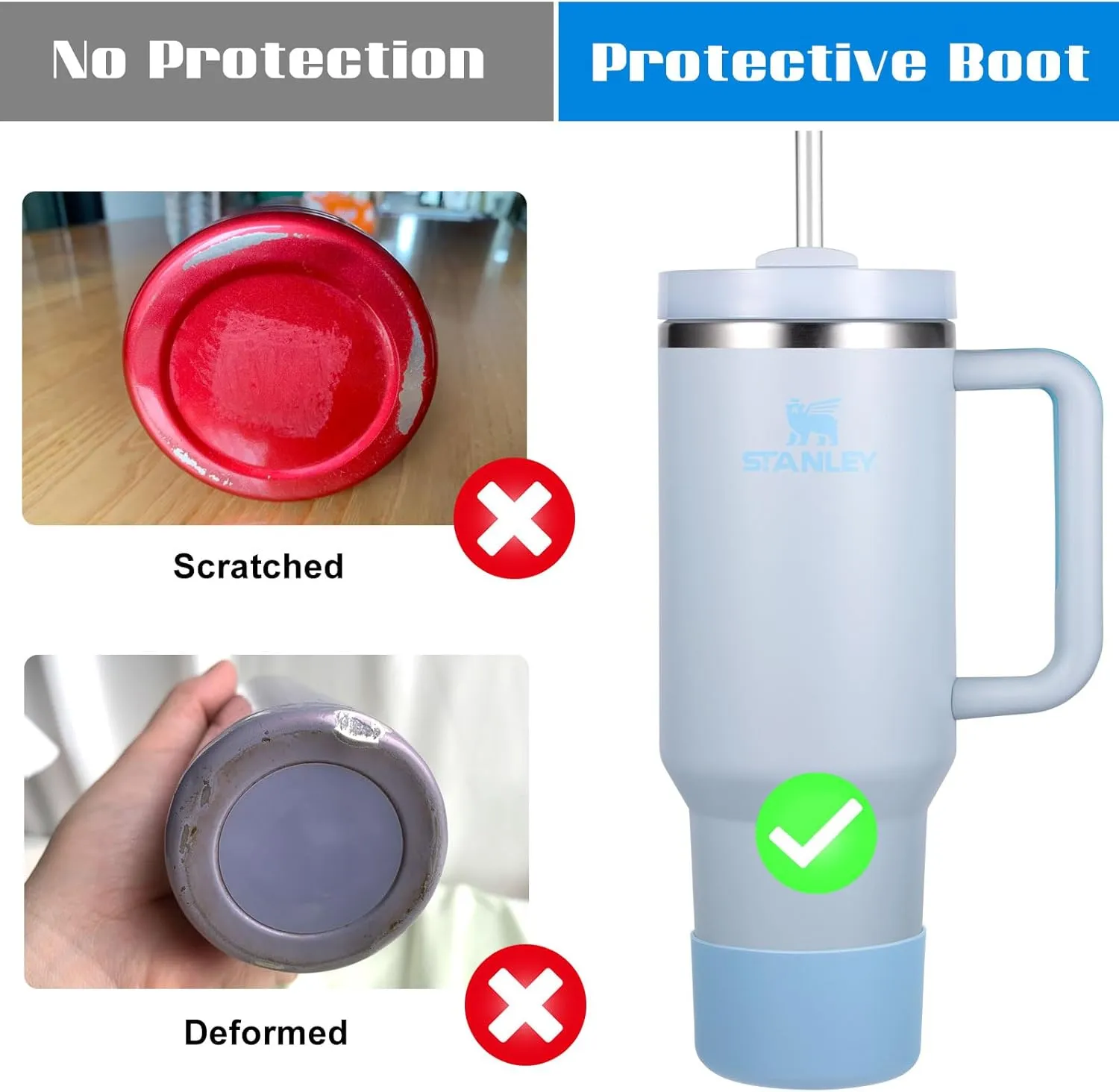 Silicone Boot for Hydro Flask 12-40 OZ Water Bottle, Boot for Stanley Cup 40 30 OZ, Bottom Boots for Hydroflask Sports Water Bottles, Silicone Bottom Cover Sleeve