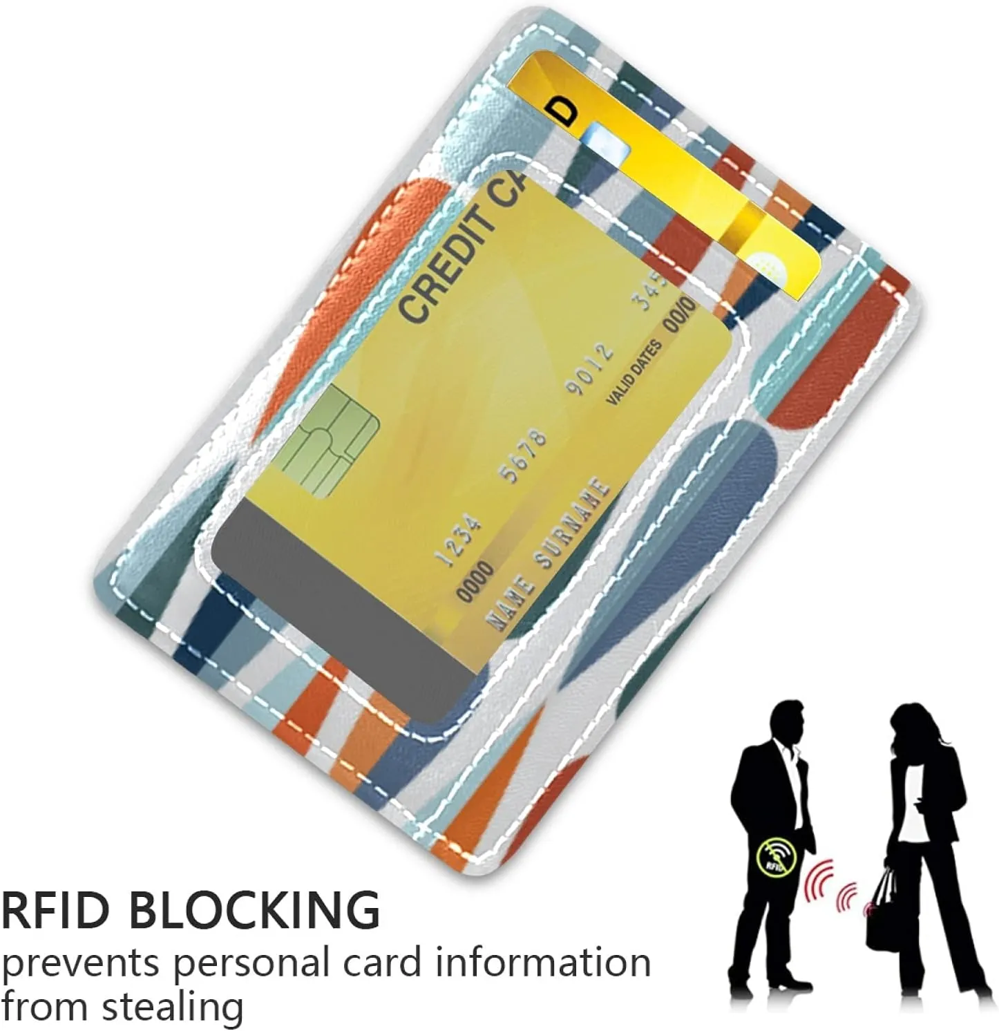 Slim Minimalist Wallet, Front Pocket RFID Blocking Leather Credit Card Holder