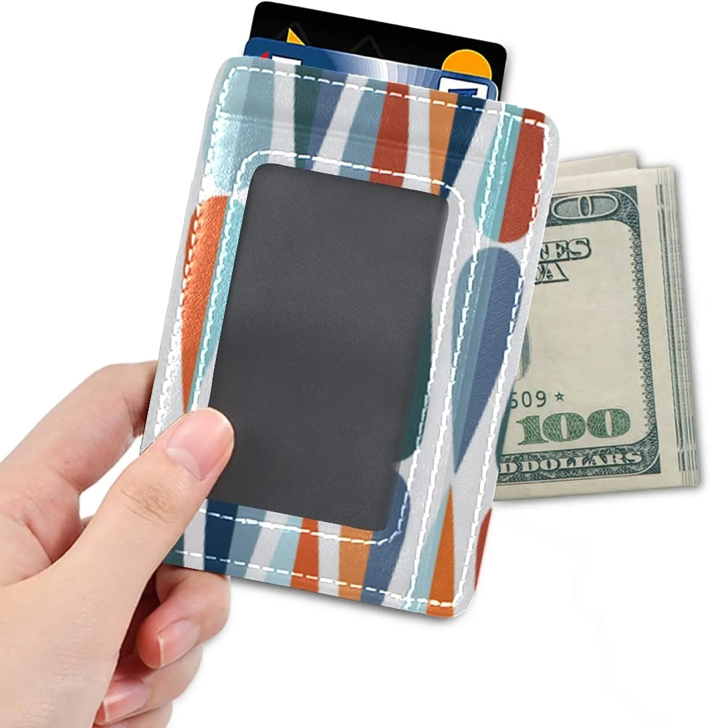 Slim Minimalist Wallet, Front Pocket RFID Blocking Leather Credit Card Holder