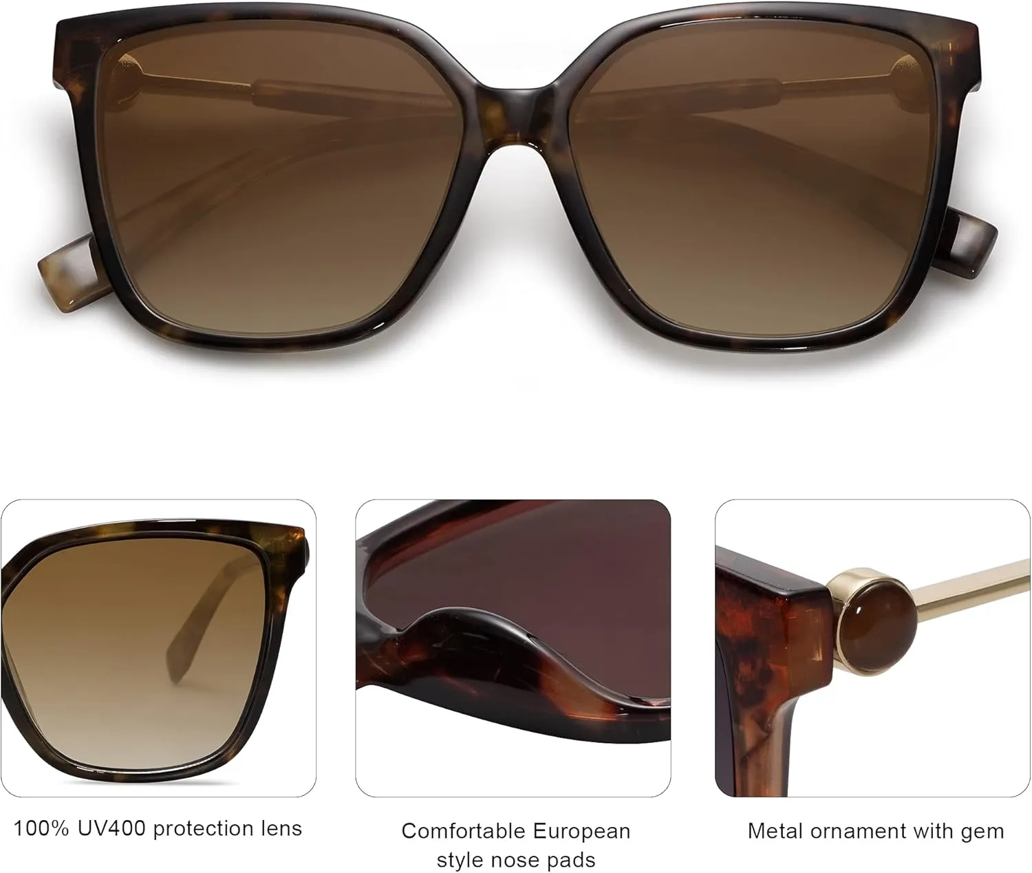 SOJOS Fashion Square Sunglasses for Women Trendy UV Protection Lens Womens Sunnies Sunglasses SJ2196