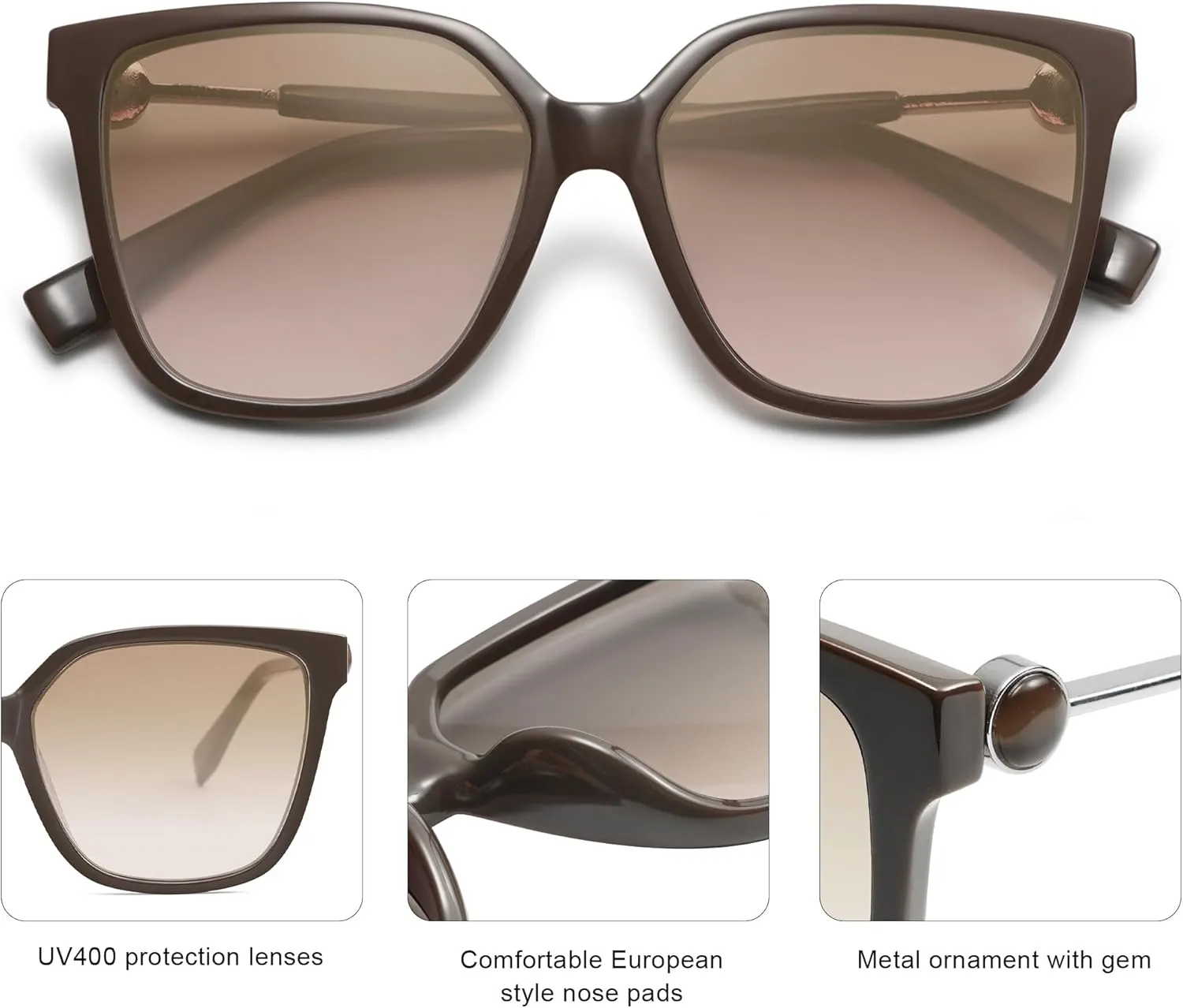 SOJOS Fashion Square Sunglasses for Women Trendy UV Protection Lens Womens Sunnies Sunglasses SJ2196