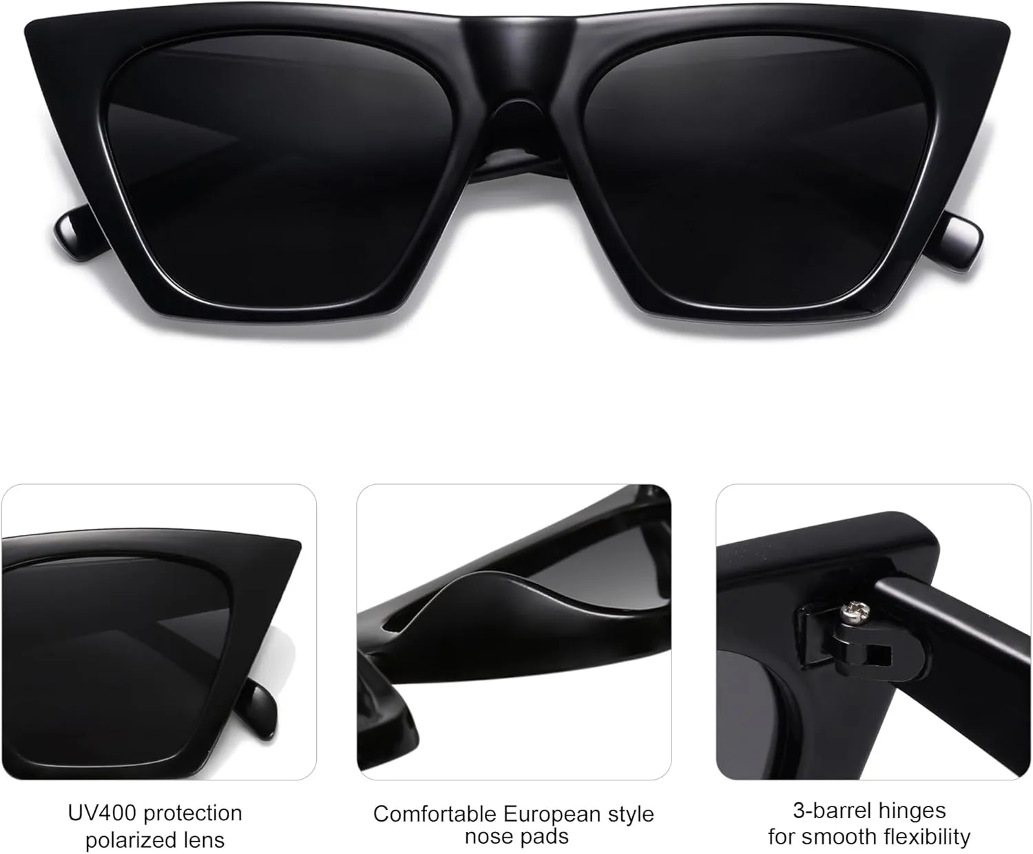 SOJOS Trendy Oversized Square Cateye Polarized Sunglasses Womens Big Frame Shades SJ2115