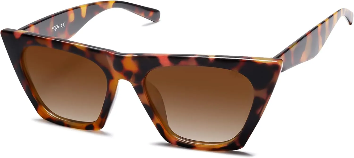 SOJOS Trendy Oversized Square Cateye Polarized Sunglasses Womens Big Frame Shades SJ2115