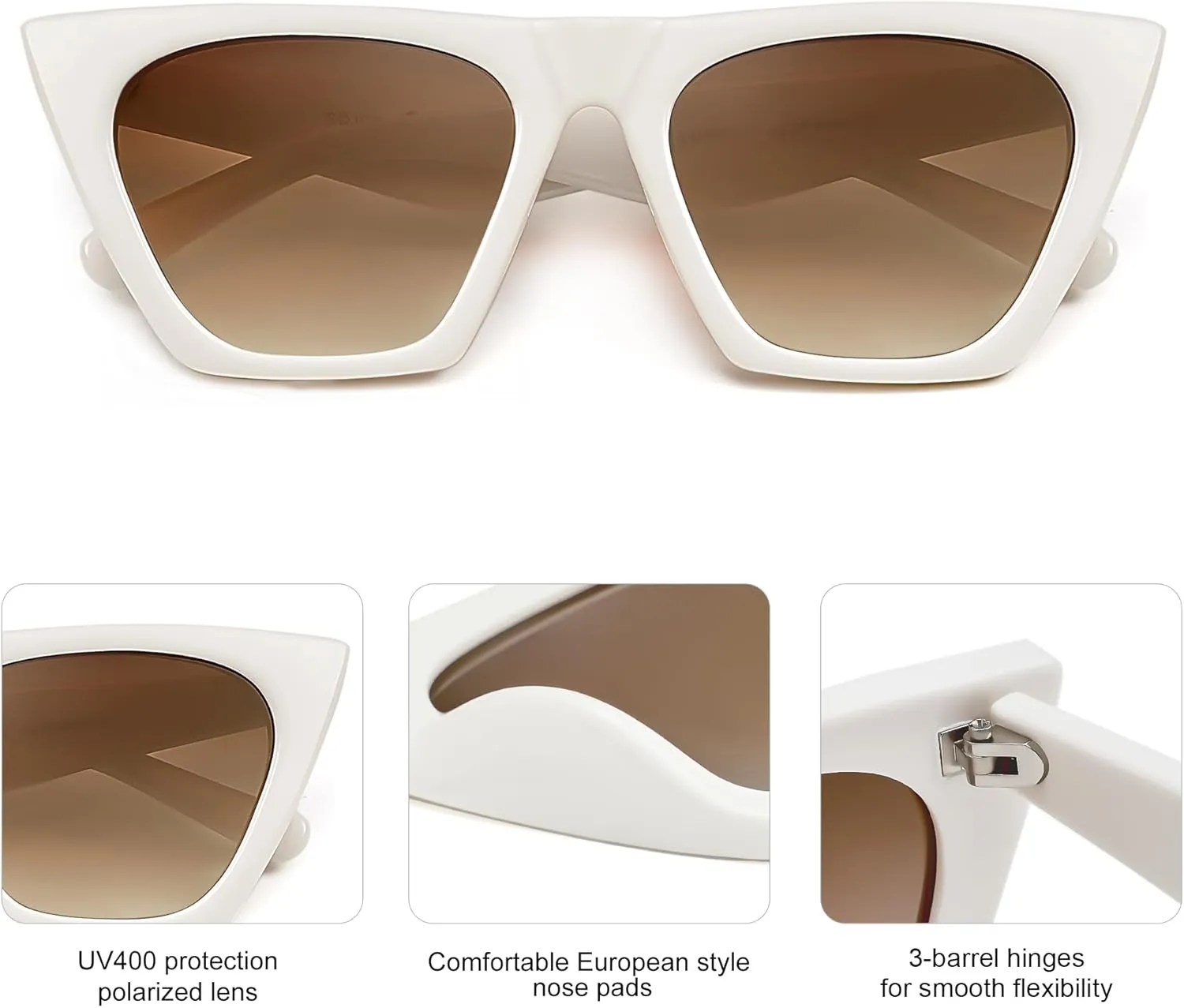 SOJOS Trendy Oversized Square Cateye Polarized Sunglasses Womens Big Frame Shades SJ2115