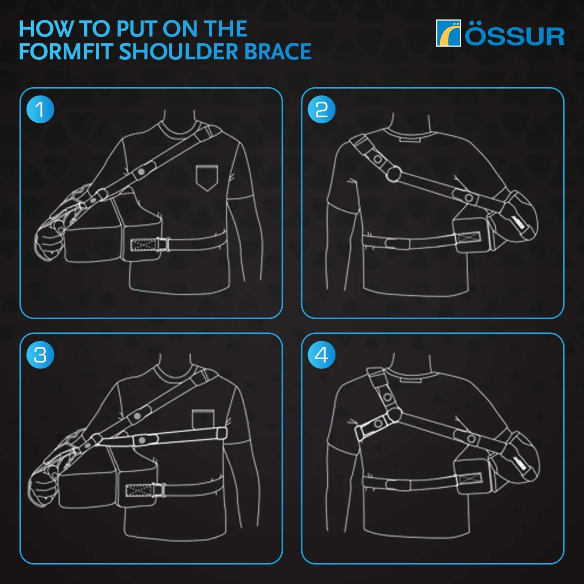 ssur Formfit Shoulder Brace with Abduction - Adjustable Support for Injury Recovery, Rotator Cuff, Labrum Tear, & Pain Relief - Orthopedic Solution for Men & Women - Shoulder Stabilizer (Large)
