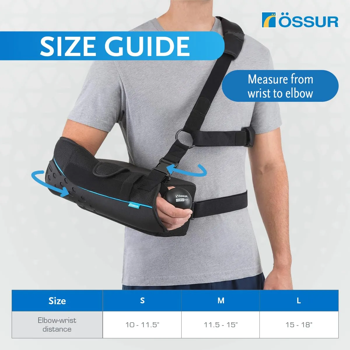 ssur Formfit Shoulder Brace with Abduction - Adjustable Support for Injury Recovery, Rotator Cuff, Labrum Tear, & Pain Relief - Orthopedic Solution for Men & Women - Shoulder Stabilizer (Large)