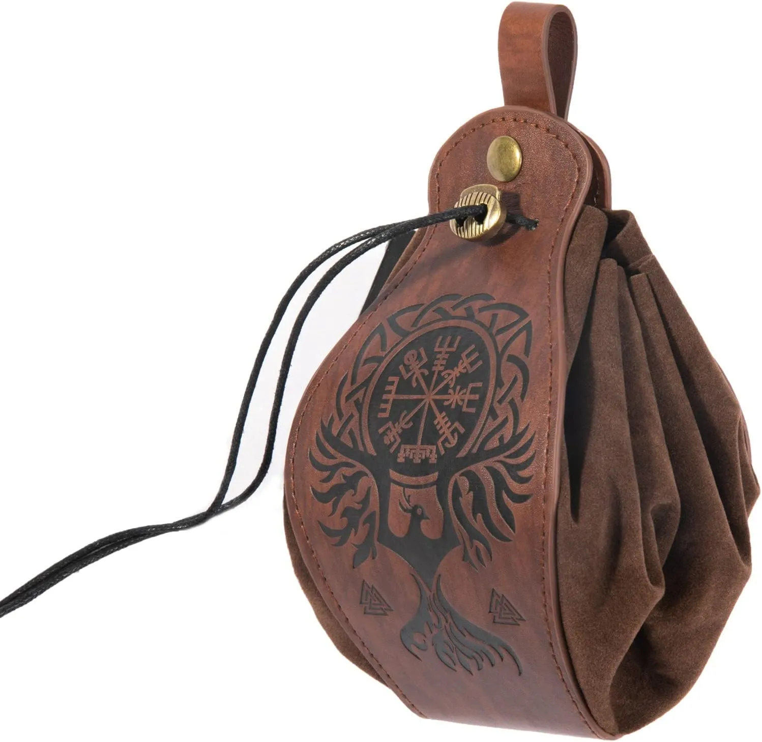 SUMGOGO Belt Pouch Waist Bag Medieval Drawstring Leather Casual Hiking Belt Coin Purse Pocket Cosplay Ren Faire Costume